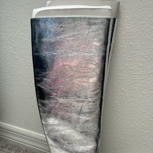 NWT Bibi Lou Silver Knee-High Women's Boots Anthropologie 37 - Picture 6 of 16